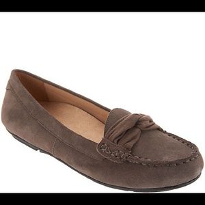 Vionic Taupe Suede Norah Moccasins